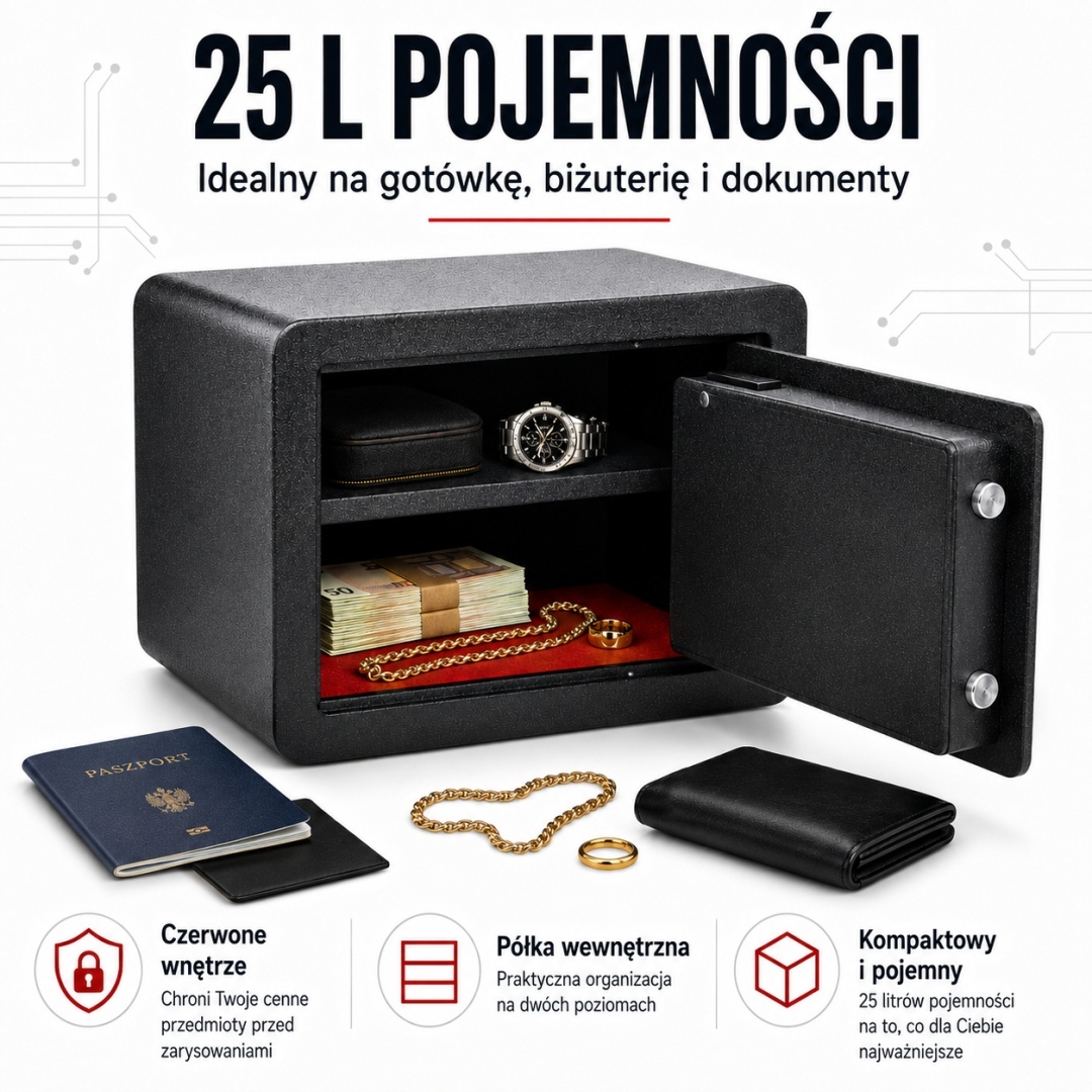 Bituxx elektronický trezor 25L s PINem a klíčem nástěnná schránka na dokumenty M20175